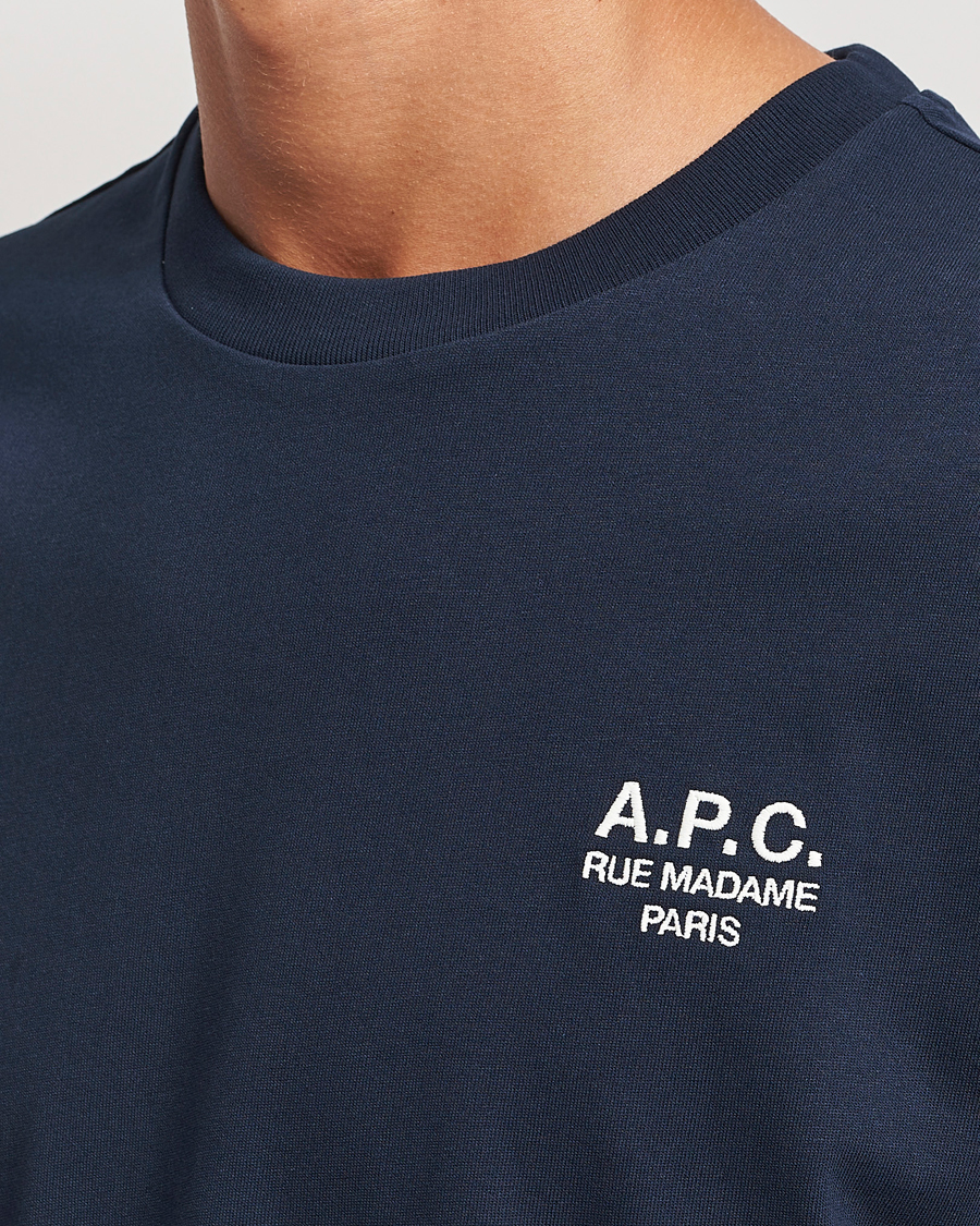 Mies | T-paidat | A.P.C. | Rue Madame T-Shirt Dark Navy/Ecru