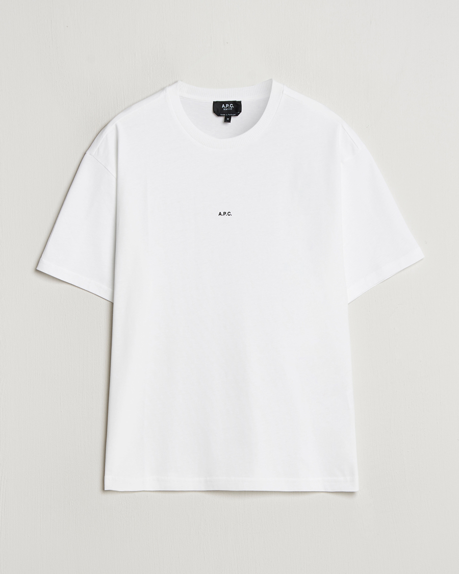 Mies | T-paidat | A.P.C. | Boxy Micro Center Logo T-Shirt White