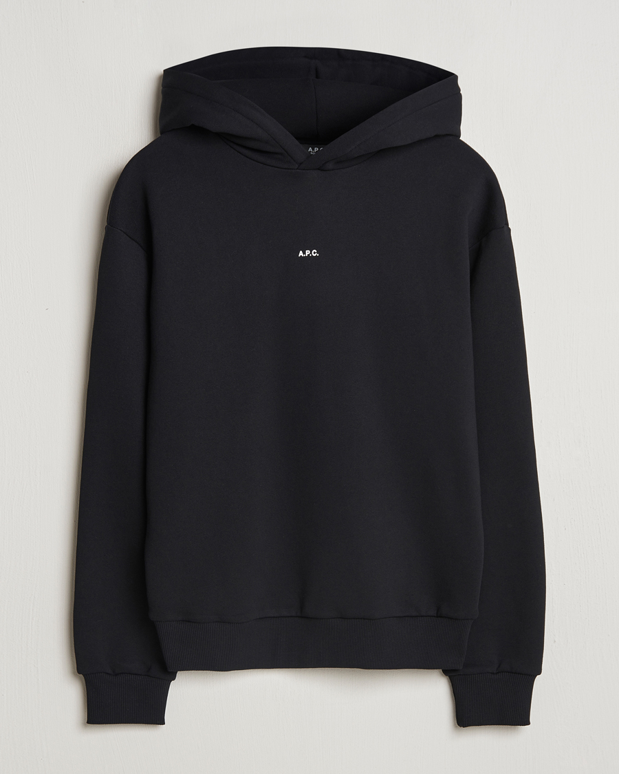 Mies | Puserot | A.P.C. | Boxy Micro Center Logo Hoodie Black