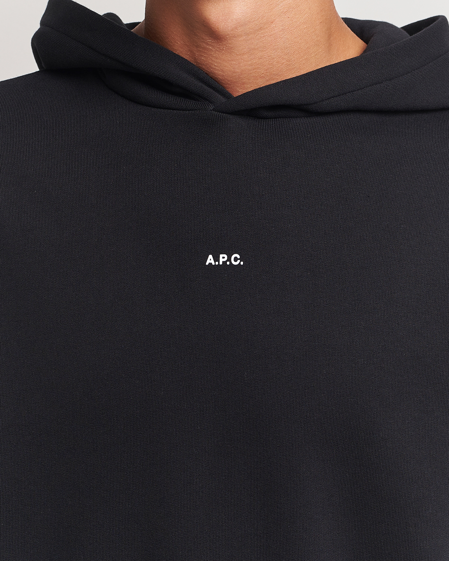 Mies | Puserot | A.P.C. | Boxy Micro Center Logo Hoodie Black