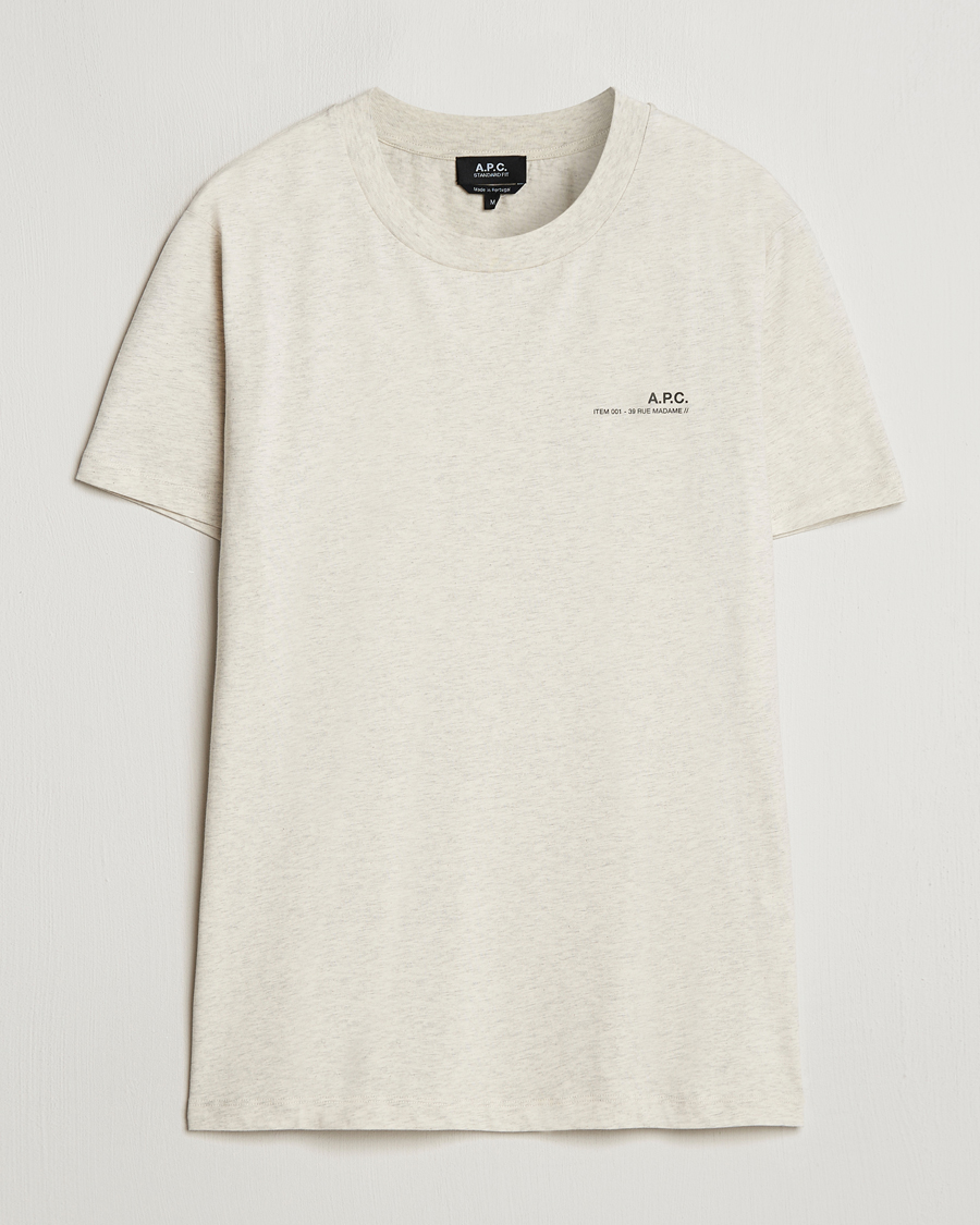 Mies | T-paidat | A.P.C. | Item T-Shirt Ecru Chine