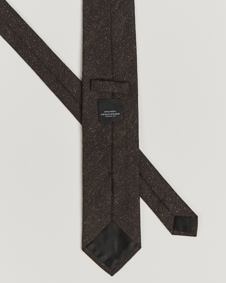 Mies | Amanda Christensen Wool Donegal 8cm Tie Brown | Amanda Christensen | Wool Donegal 8cm Tie Brown