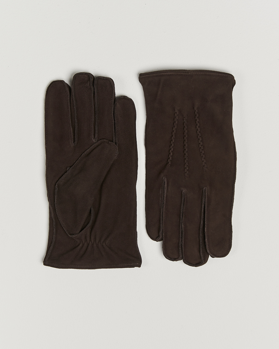 Mies | Amanda Christensen Lined Suede Gloves Brown | Amanda Christensen | Lined Suede Gloves Brown