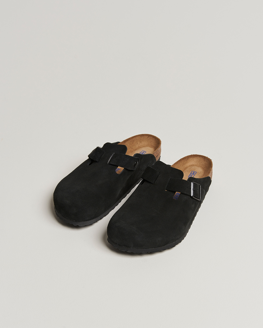 Mies | Sandaalit ja tohvelit | BIRKENSTOCK | Boston Soft Footbed Black Suede