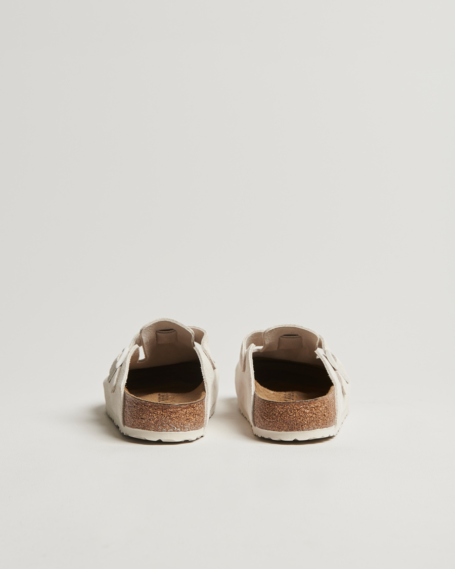 Mies | BIRKENSTOCK Boston Classic Footbed Antique White Suede | BIRKENSTOCK | Boston Classic Footbed Antique White Suede