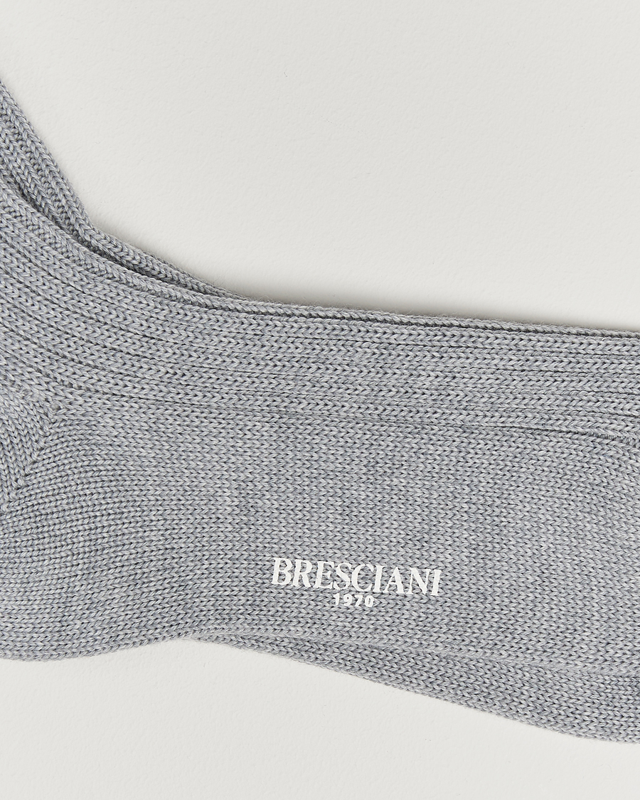 Mies | Alusvaatteet | Bresciani | Heavy Wool Socks Light Grey