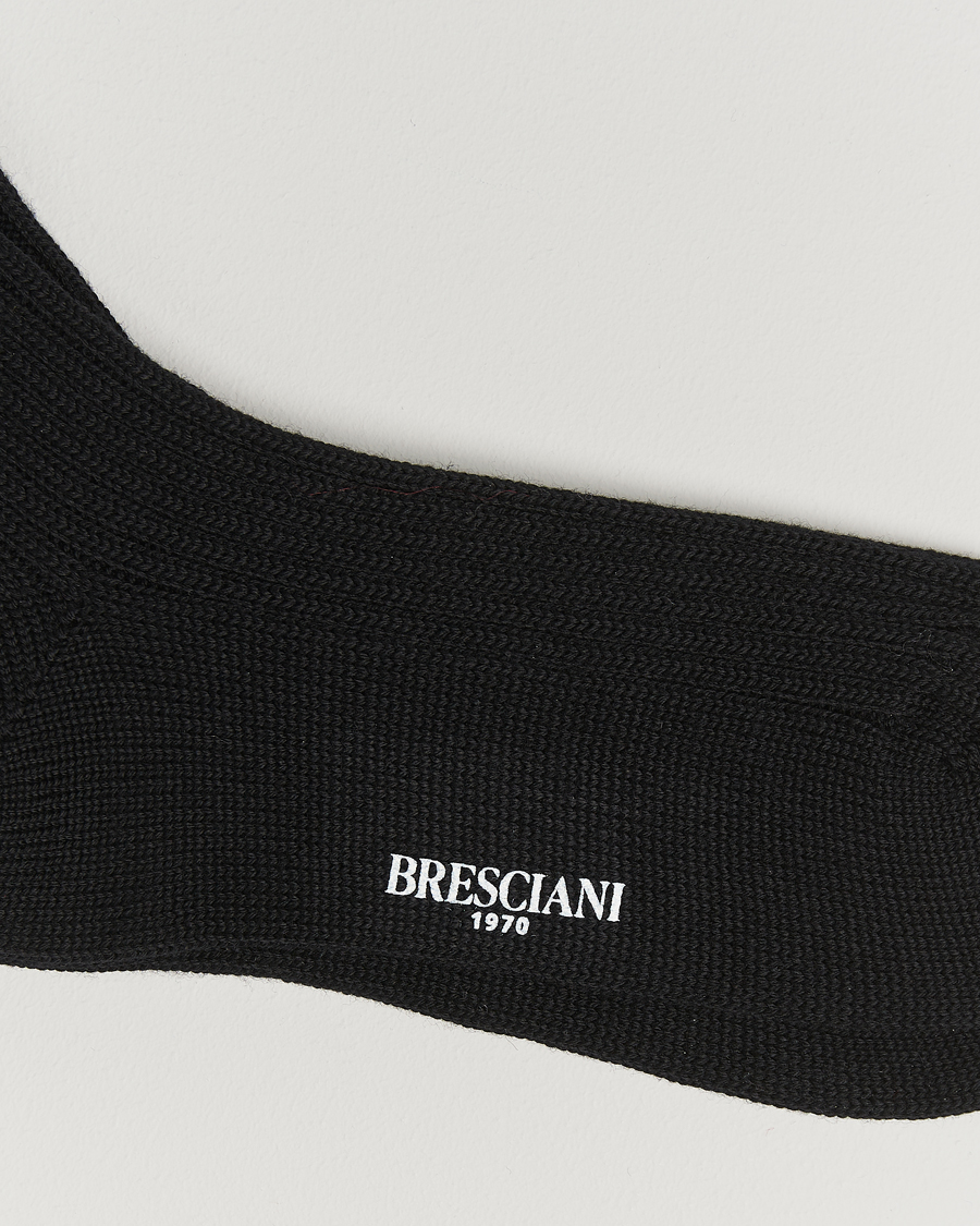 Mies | Alusvaatteet | Bresciani | Heavy Wool Socks Black