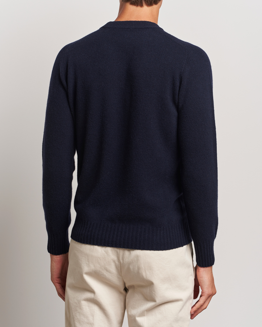 Mies | Puserot | Altea | Wool/Cashmere Crew Neck Pullover Navy