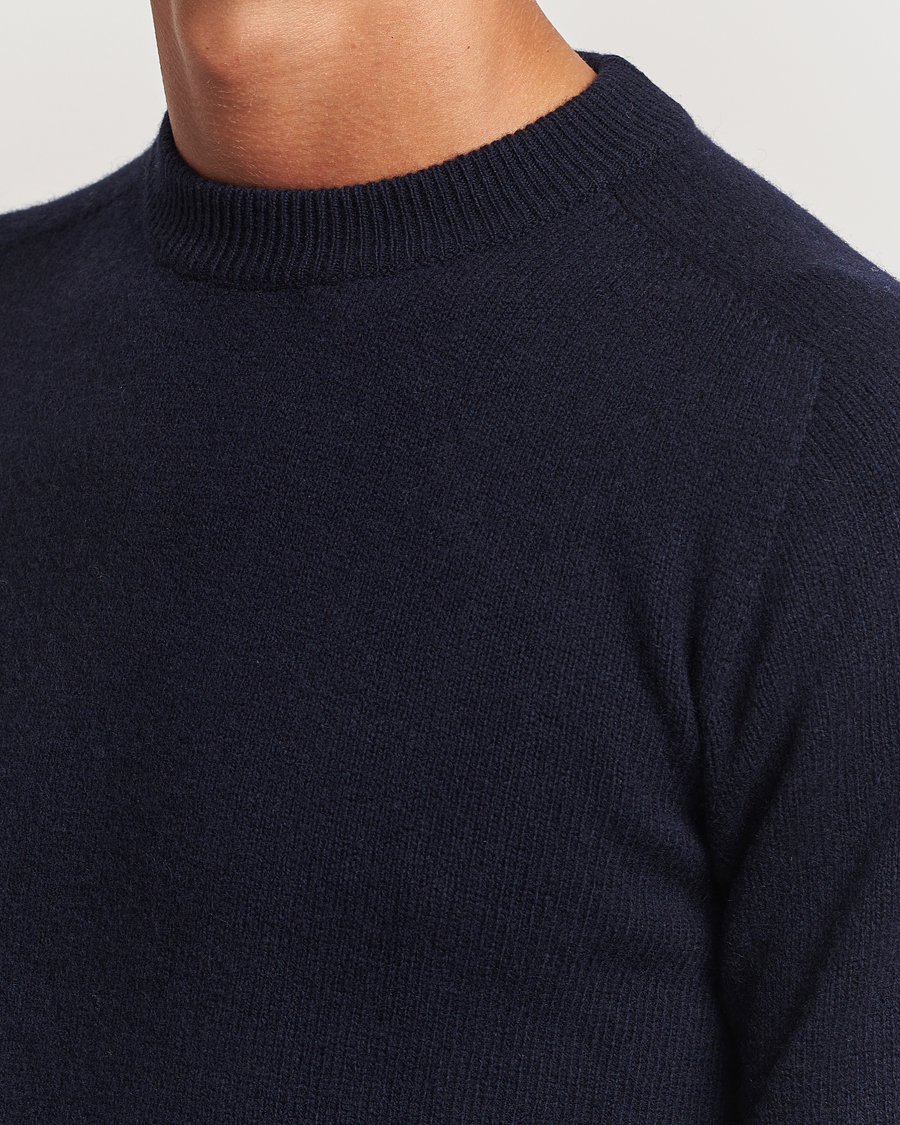 Mies | Puserot | Altea | Wool/Cashmere Crew Neck Pullover Navy