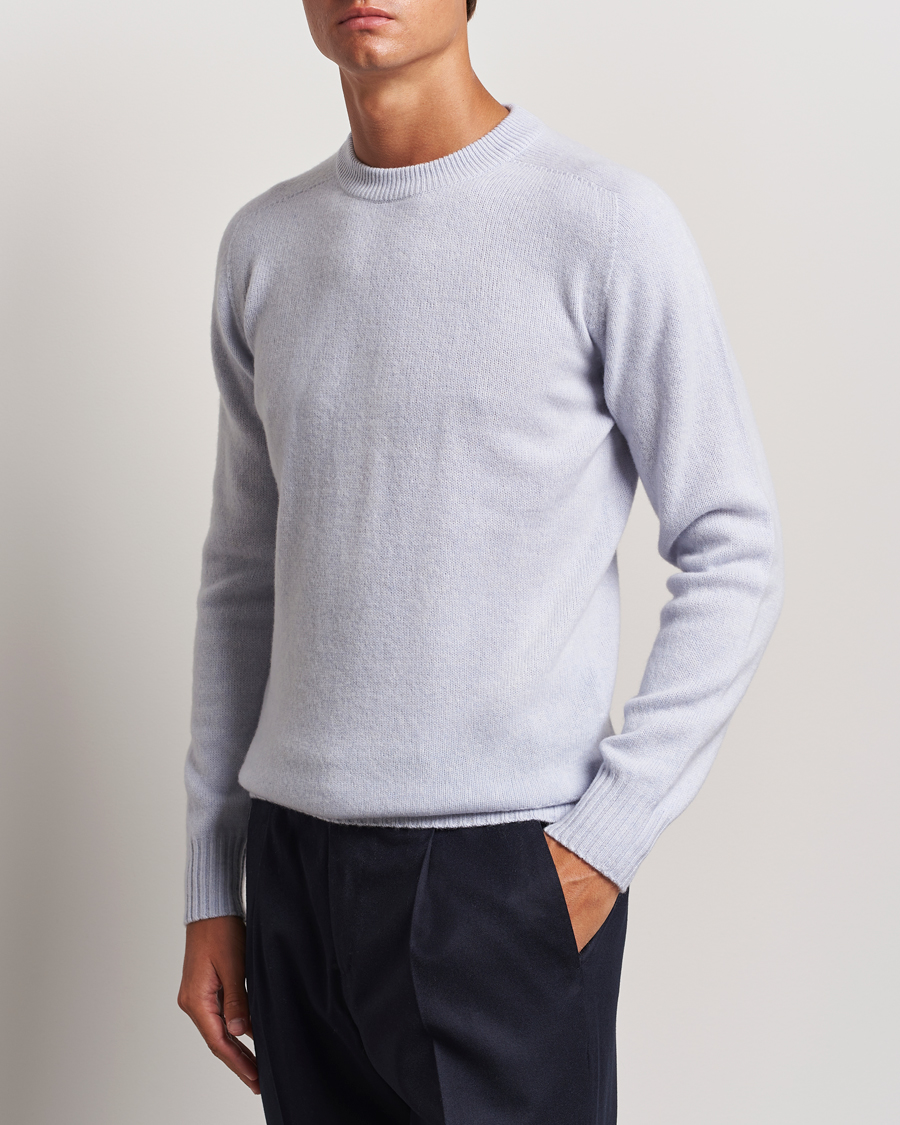 Mies | Puserot | Altea | Wool/Cashmere Crew Neck Pullover Light Blue