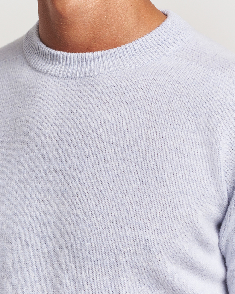 Mies | Puserot | Altea | Wool/Cashmere Crew Neck Pullover Light Blue