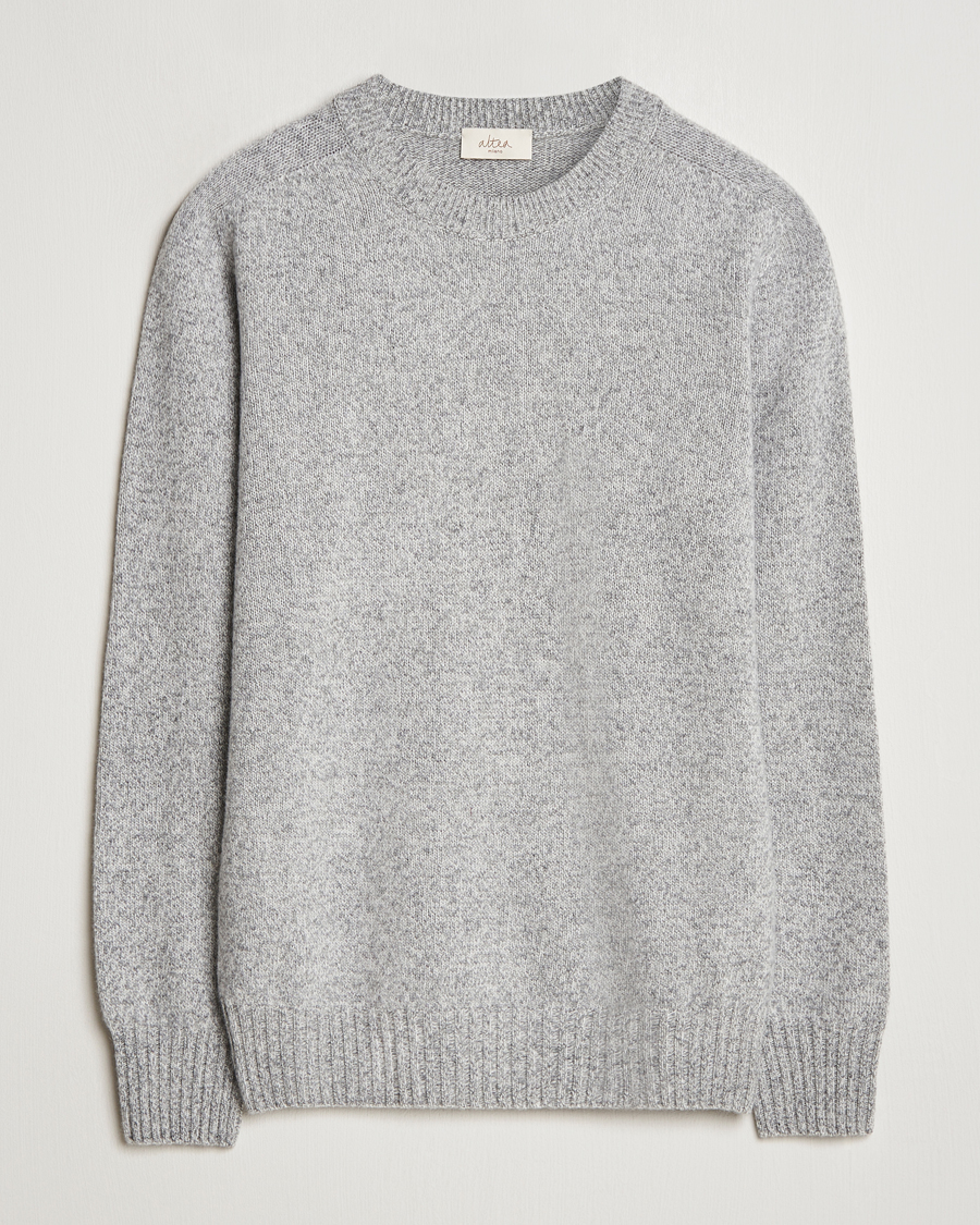 Mies | Puserot | Altea | Wool/Cashmere Crew Neck Pullover Grey Melange