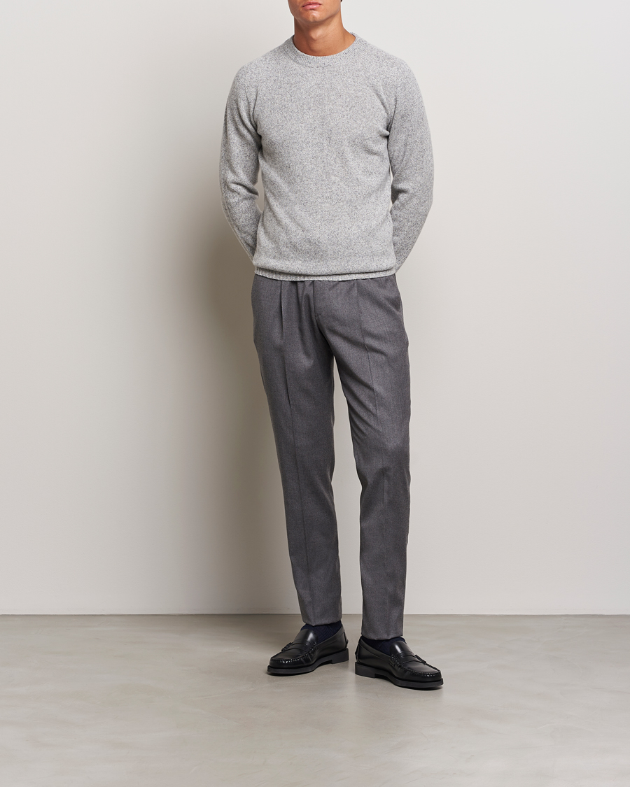 Mies | Puserot | Altea | Wool/Cashmere Crew Neck Pullover Grey Melange