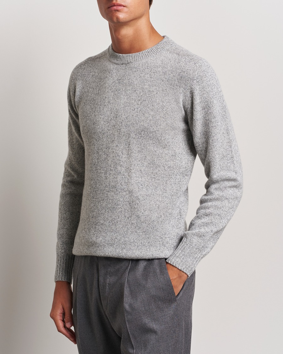 Mies | Puserot | Altea | Wool/Cashmere Crew Neck Pullover Grey Melange