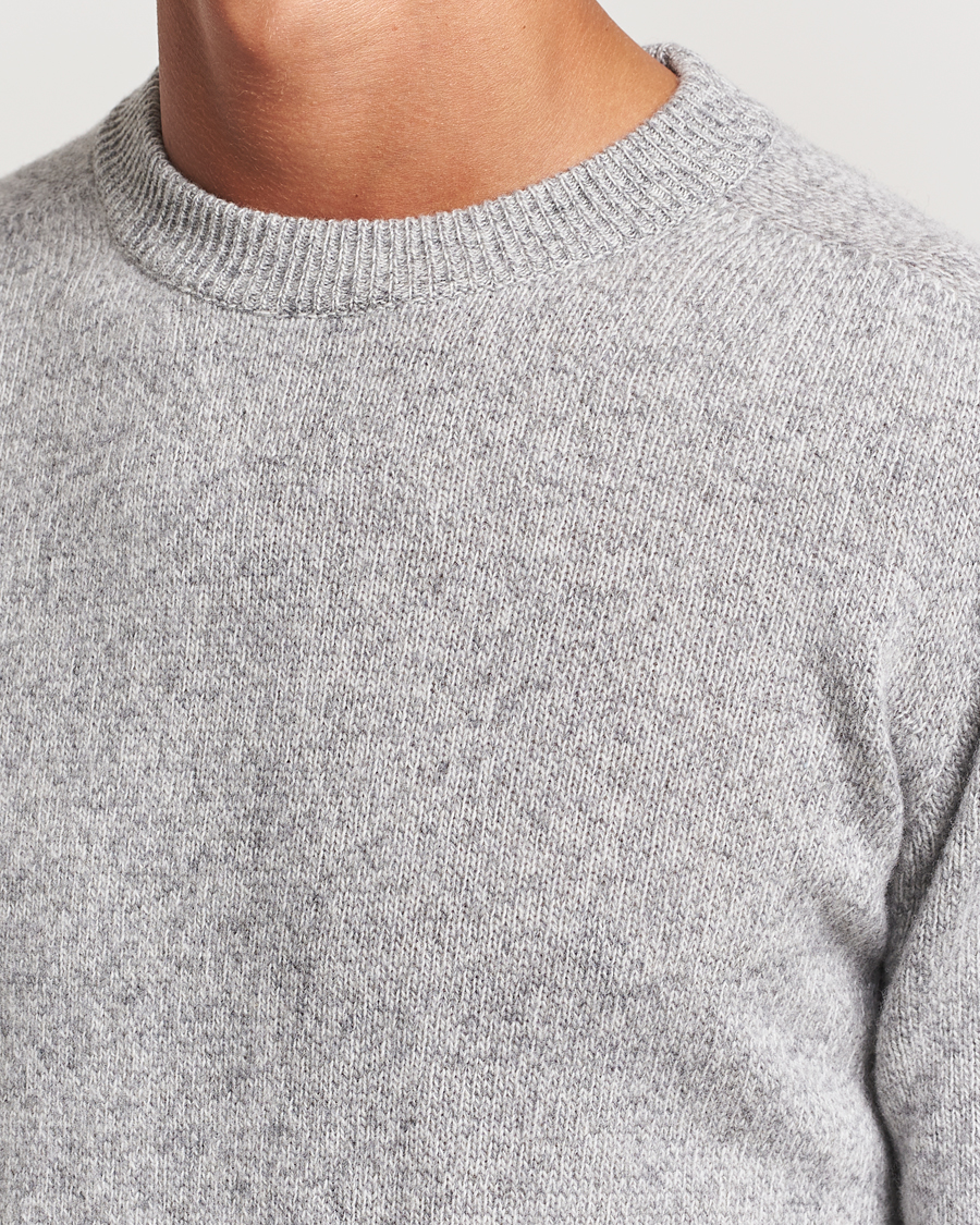 Mies | Puserot | Altea | Wool/Cashmere Crew Neck Pullover Grey Melange