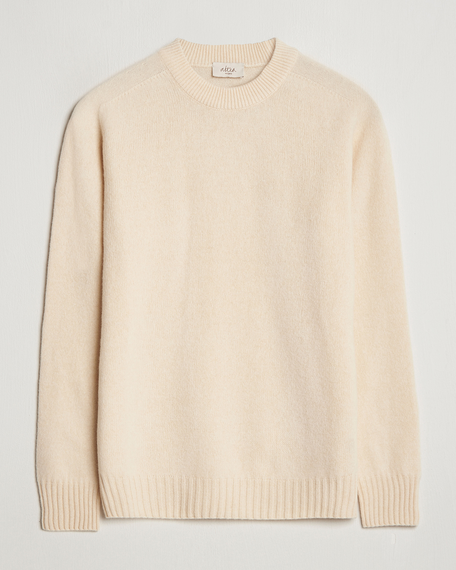 Mies | Puserot | Altea | Wool/Cashmere Crew Neck Pullover Latte