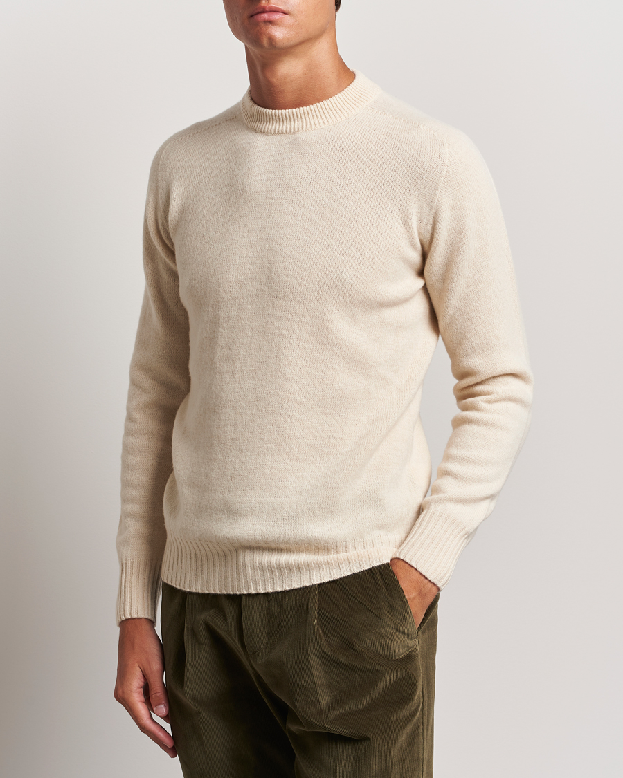 Mies | Puserot | Altea | Wool/Cashmere Crew Neck Pullover Latte