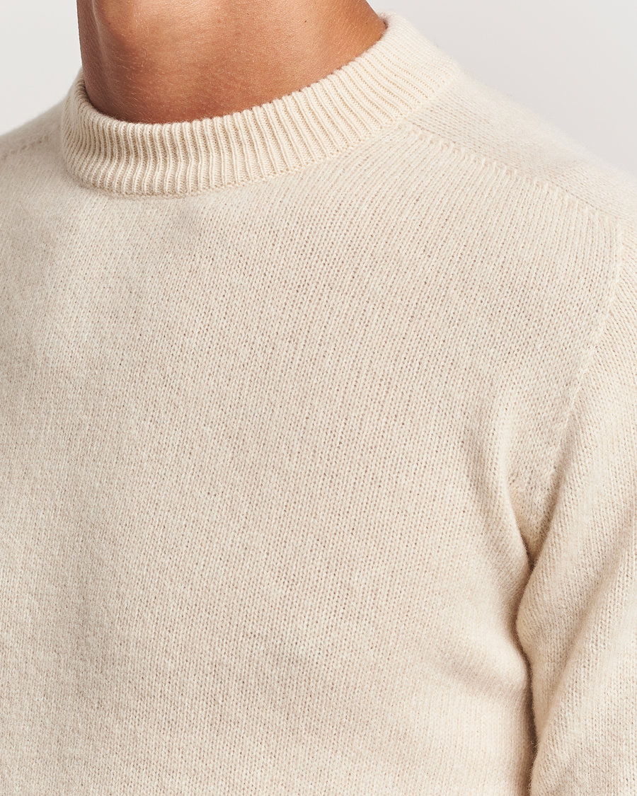 Mies | Puserot | Altea | Wool/Cashmere Crew Neck Pullover Latte
