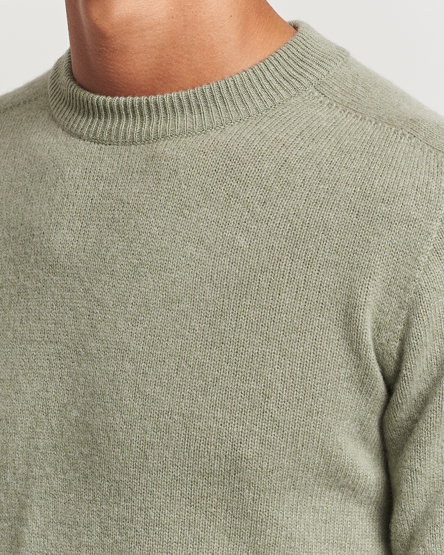 Mies | Puserot | Altea | Wool/Cashmere Crew Neck Pullover Sage