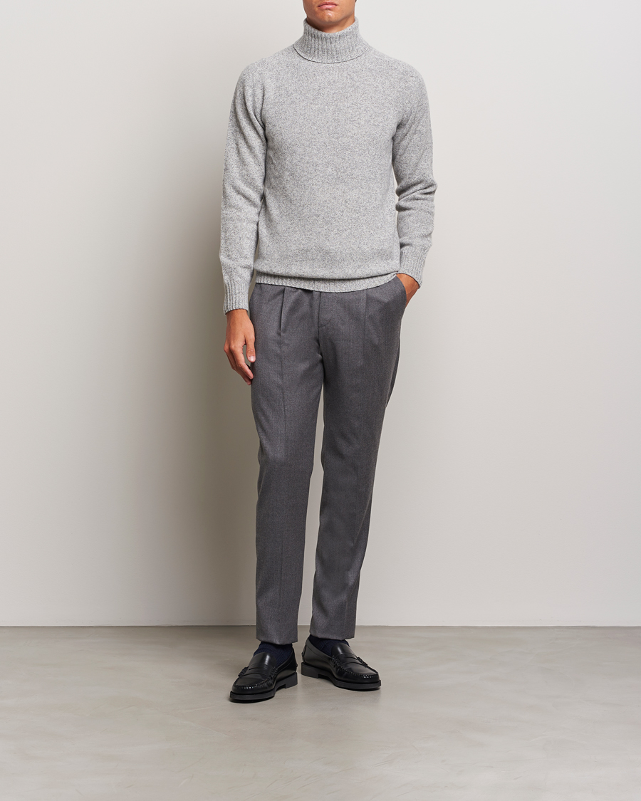 Mies | Puserot | Altea | Wool/Cashmere Rollneck Grey Melange