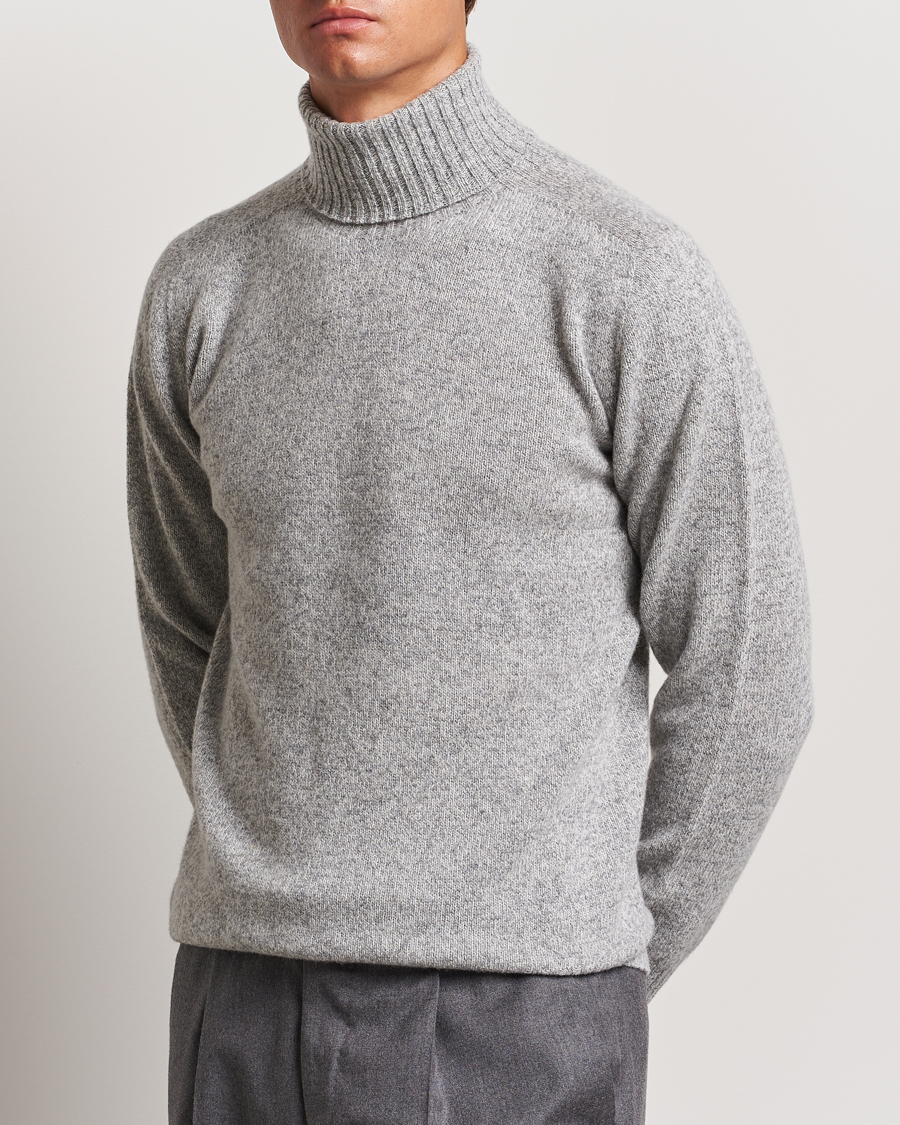 Mies | Puserot | Altea | Wool/Cashmere Rollneck Grey Melange