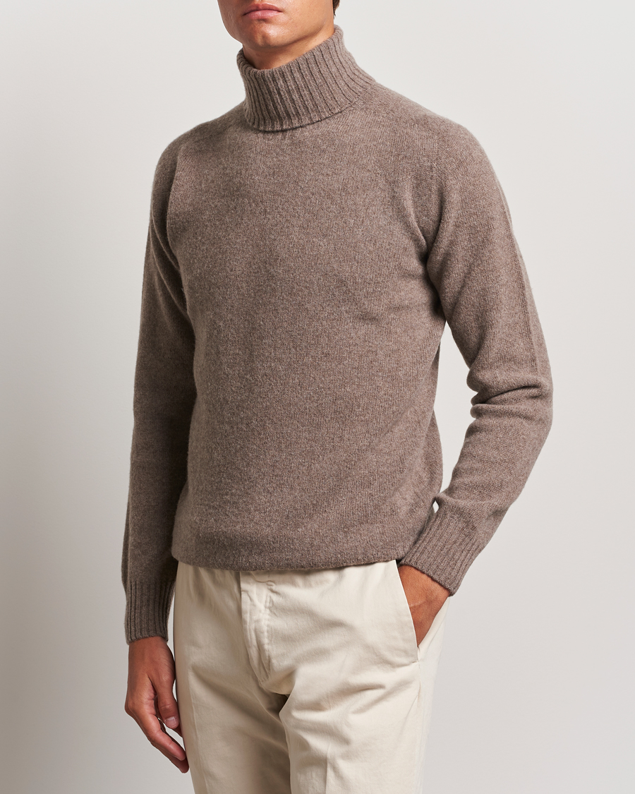 Mies | Puserot | Altea | Wool/Cashmere Rollneck Taupe