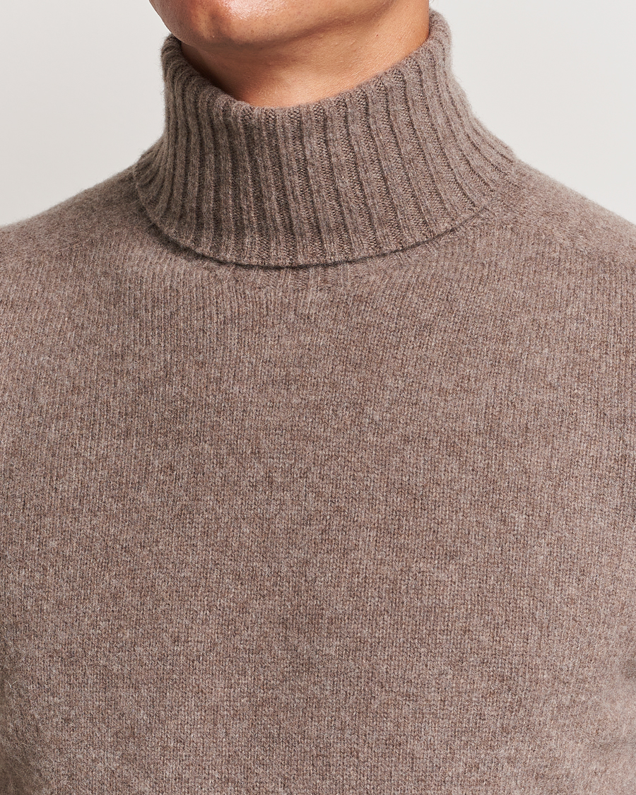 Mies | Puserot | Altea | Wool/Cashmere Rollneck Taupe