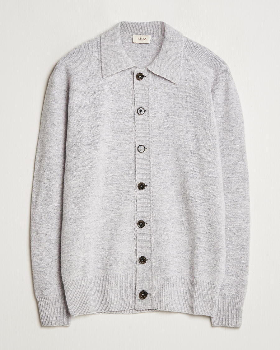 Mies | Puserot | Altea | Shetland Collared Cardigan Light Grey