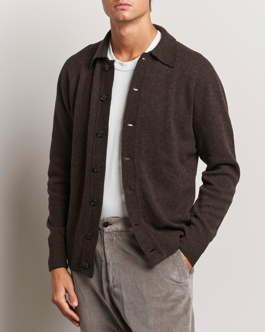 Mies | Puserot | Altea | Shetland Collared Cardigan Brown