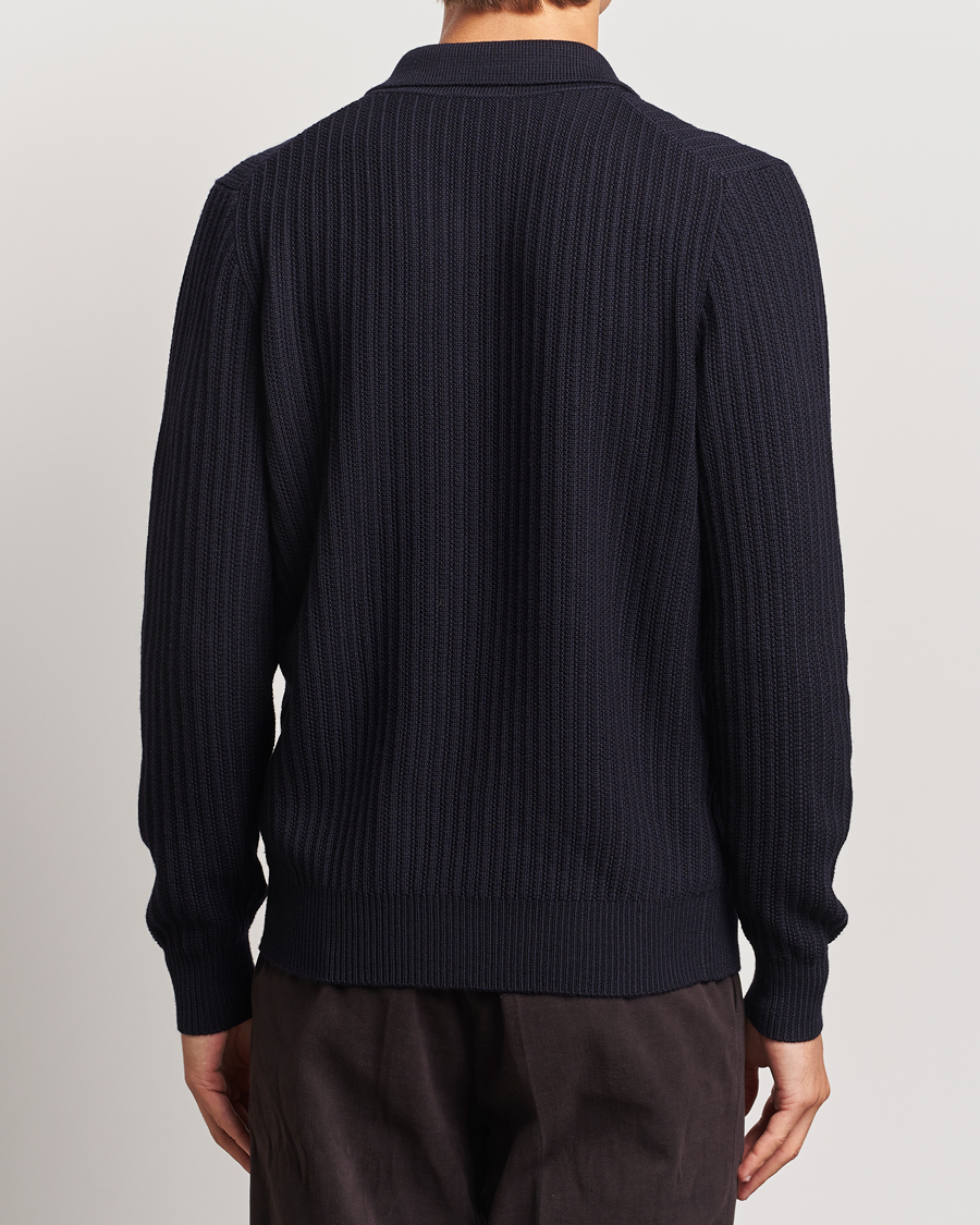 Mies | Puserot | Altea | Rib Wool Cardigan Navy