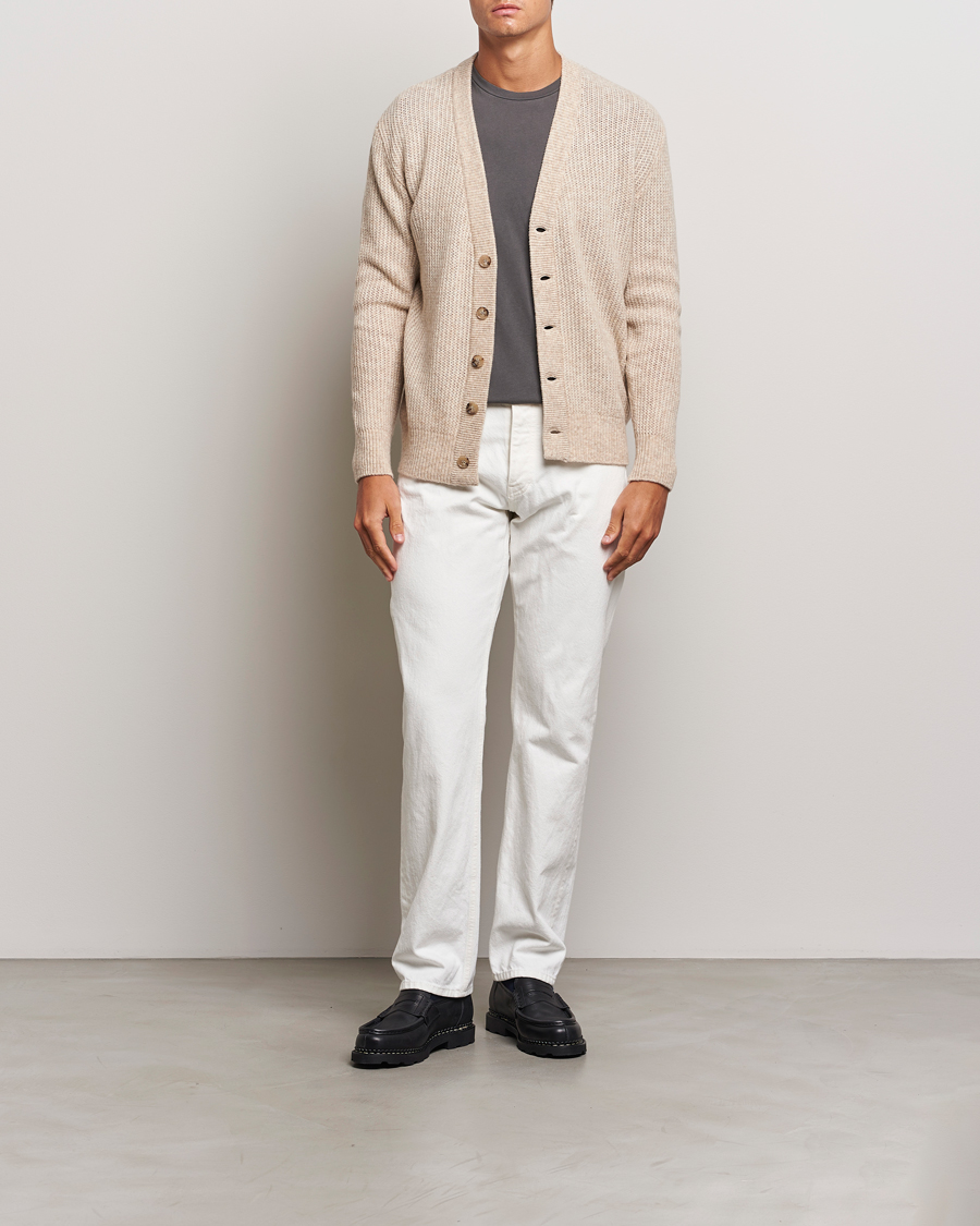 Mies | Puserot | Altea | Soft Rib Stich Cardigan Cream