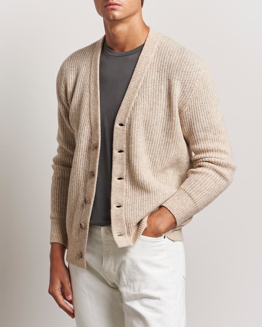 Mies | Puserot | Altea | Soft Rib Stich Cardigan Cream