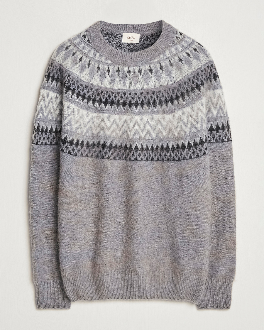 Mies | Puserot | Altea | Wool/Cashmere Norwegian Sweater Grey