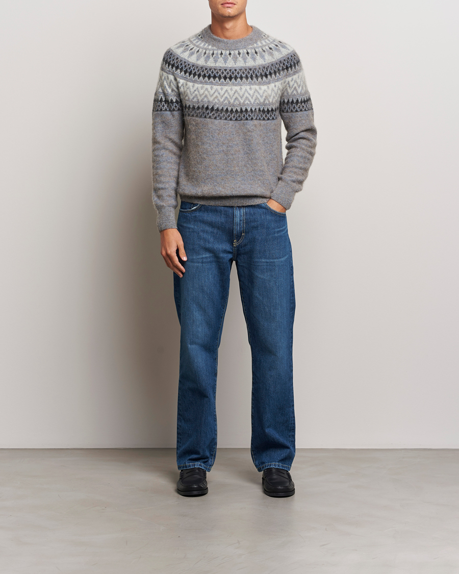 Mies | Puserot | Altea | Wool/Cashmere Norwegian Sweater Grey