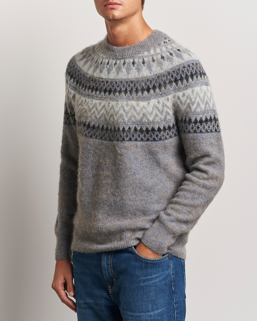 Mies | Puserot | Altea | Wool/Cashmere Norwegian Sweater Grey