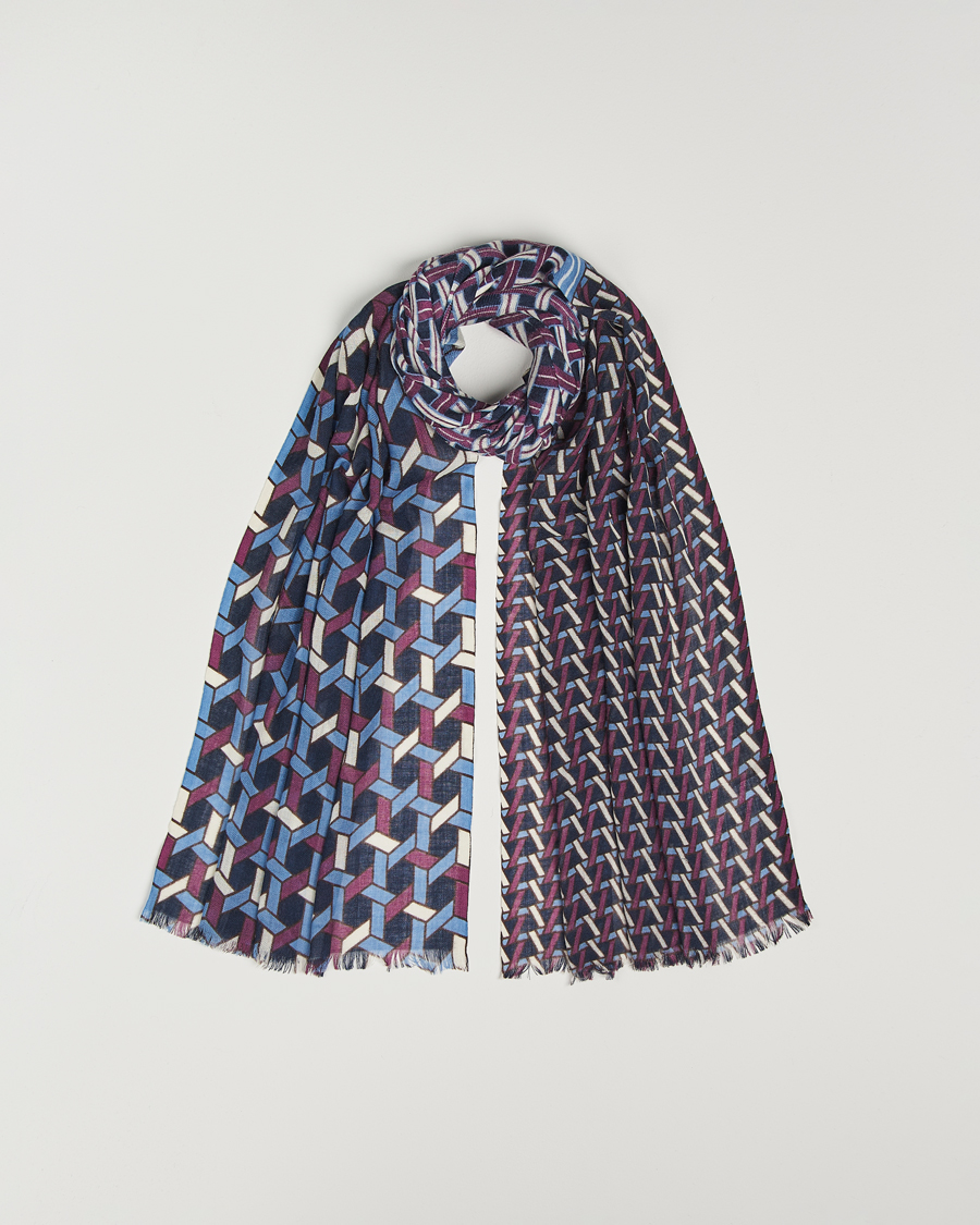 Mies | Altea Printed Wool Scarf Navy | Altea | Printed Wool Scarf Navy