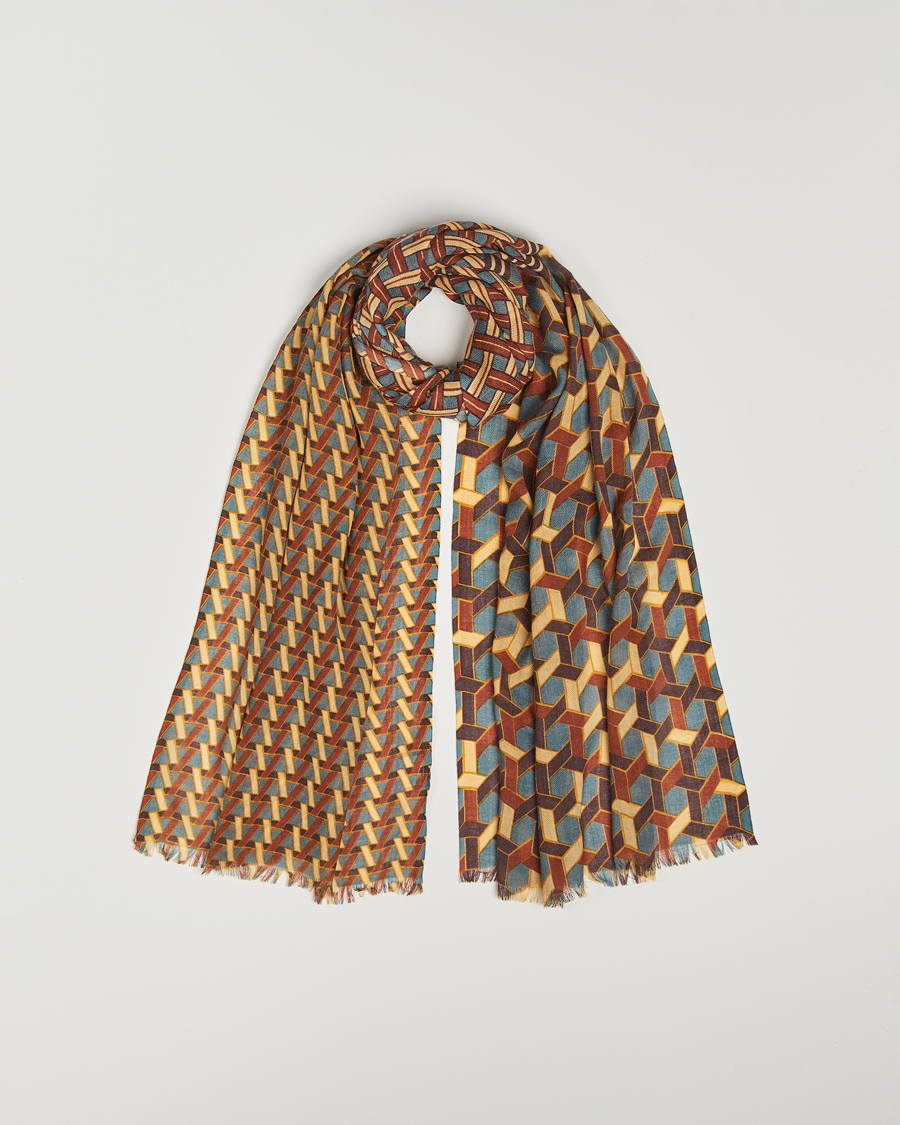 Mies | Altea Printed Wool Scarf Orange | Altea | Printed Wool Scarf Orange