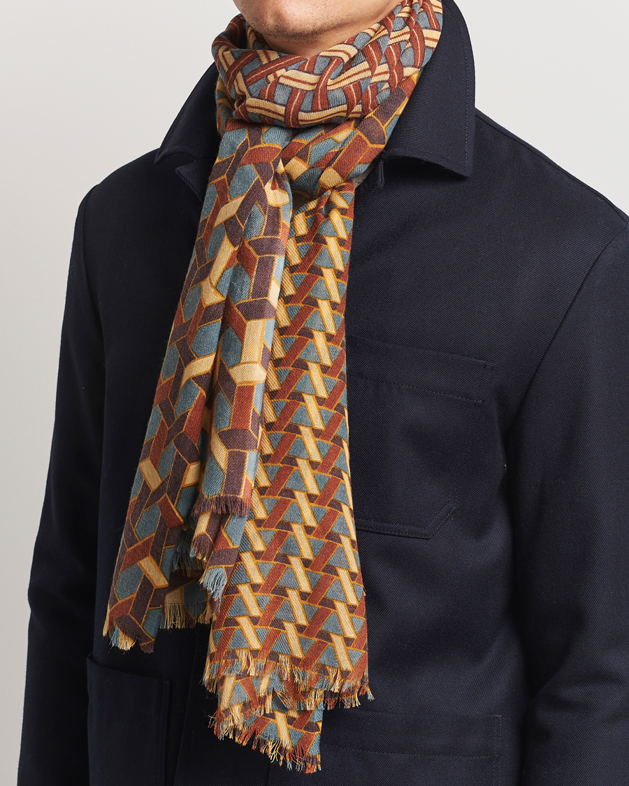 Mies | Altea Printed Wool Scarf Orange | Altea | Printed Wool Scarf Orange