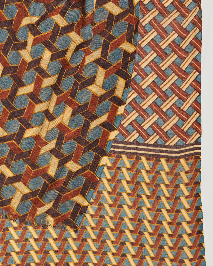 Mies | Altea Printed Wool Scarf Orange | Altea | Printed Wool Scarf Orange