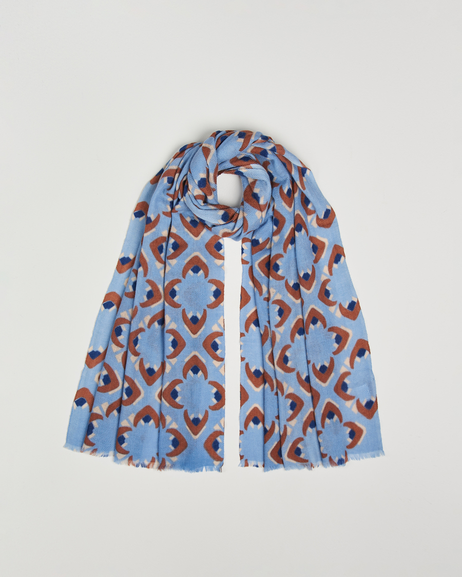 Mies | Altea Printed Wool/Cashmere Scarf Light Blue | Altea | Printed Wool/Cashmere Scarf Light Blue