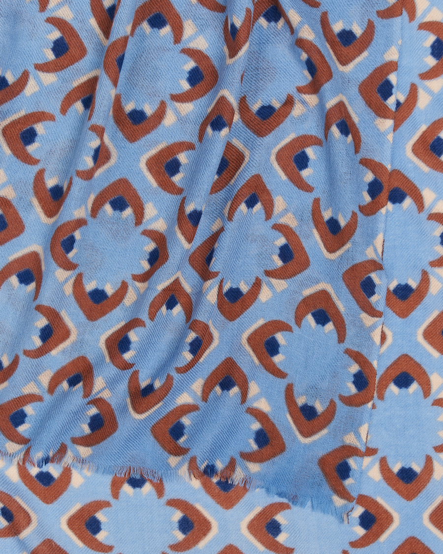 Mies | Altea Printed Wool/Cashmere Scarf Light Blue | Altea | Printed Wool/Cashmere Scarf Light Blue