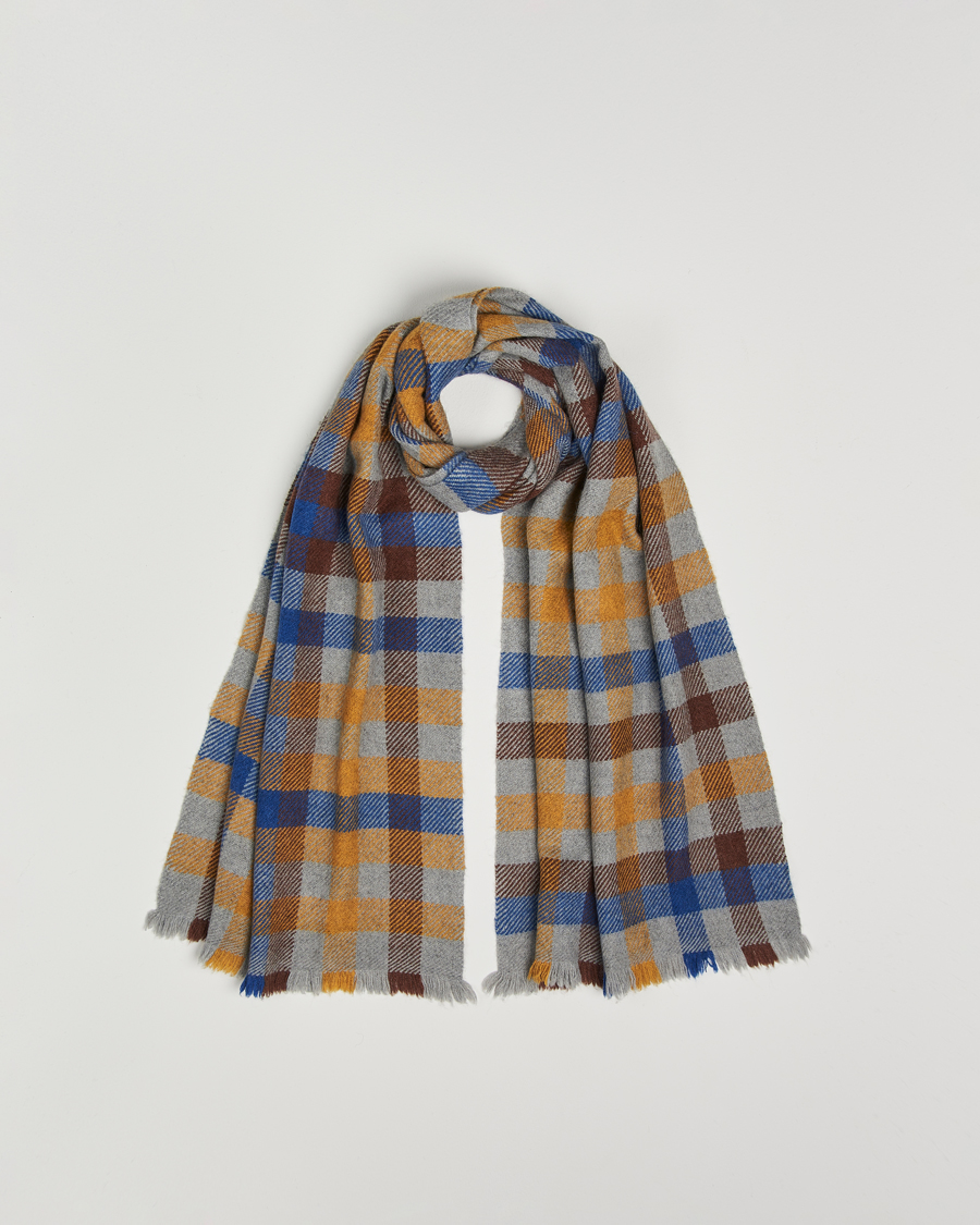 Mies | Altea Check Wool Scarf Yellow/Beige | Altea | Check Wool Scarf Yellow/Beige