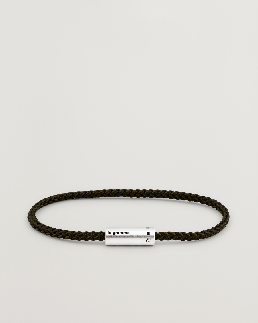Mies | Korut | LE GRAMME | Nato Cable Brushed Bracelet Khaki/Sterling Silver