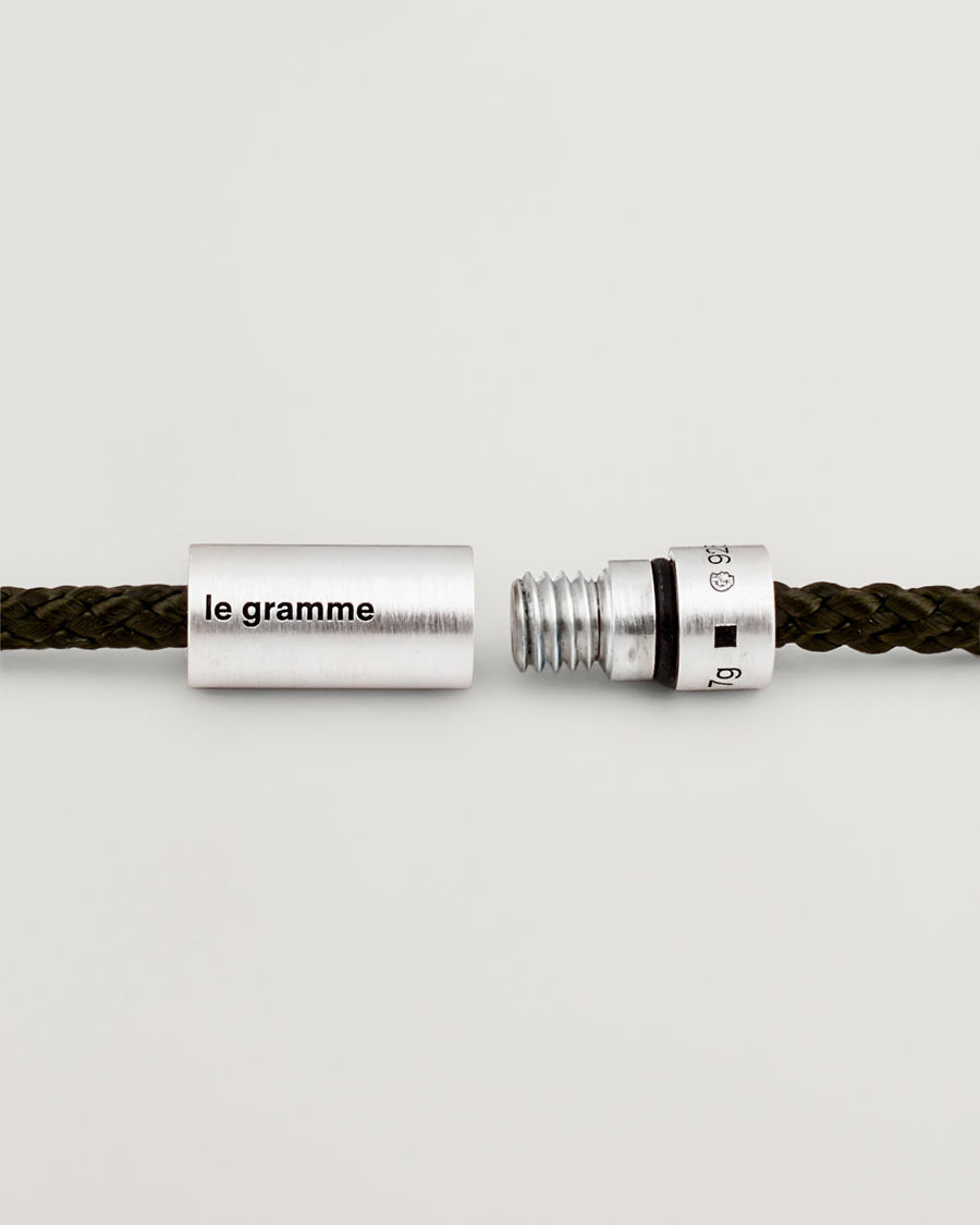 Mies | Korut | LE GRAMME | Nato Cable Brushed Bracelet Khaki/Sterling Silver
