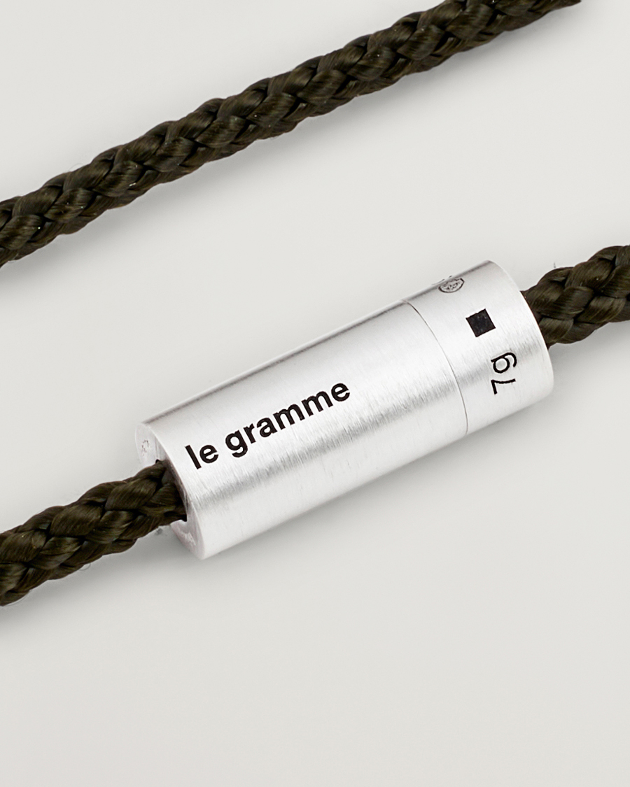 Mies | Korut | LE GRAMME | Nato Cable Brushed Bracelet Khaki/Sterling Silver