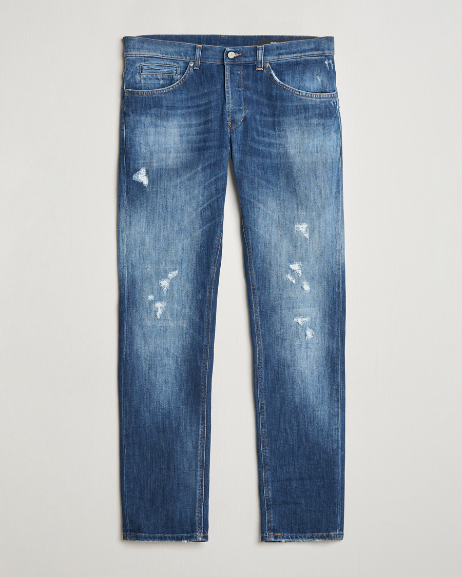Mies | Farkut | Dondup | George Light Distressed Jeans Medium Blue