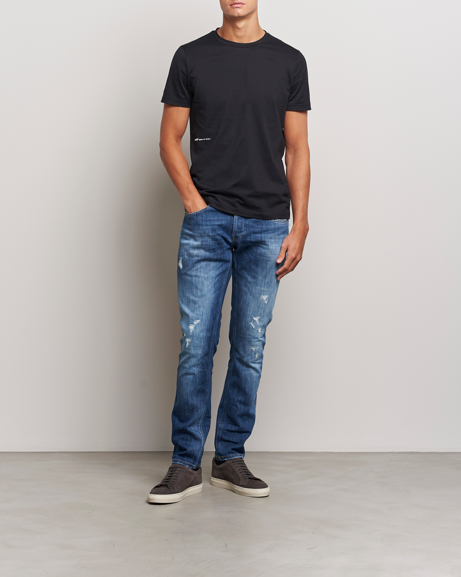 Mies | Farkut | Dondup | George Light Distressed Jeans Medium Blue