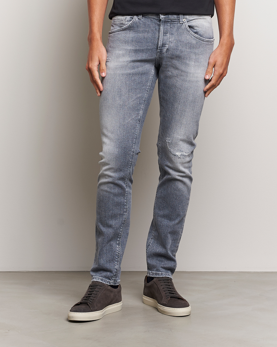 Mies | Farkut | Dondup | George Light Distressed Jeans Light Grey