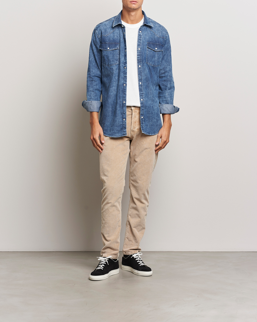 Mies | Housut | Dondup | Icon Corduroy Trousers Light Beige