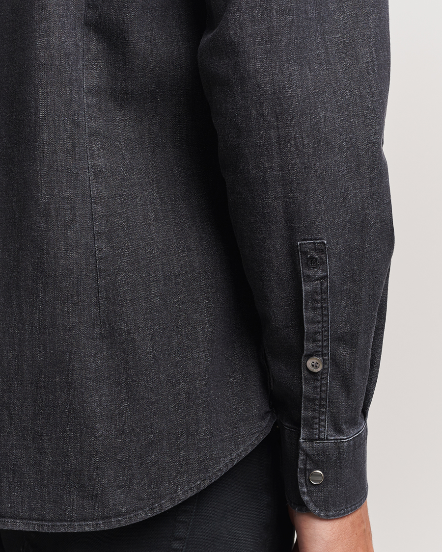 Mies | Kauluspaidat | Dondup | Slim Fit Denim Shirt Washed Black